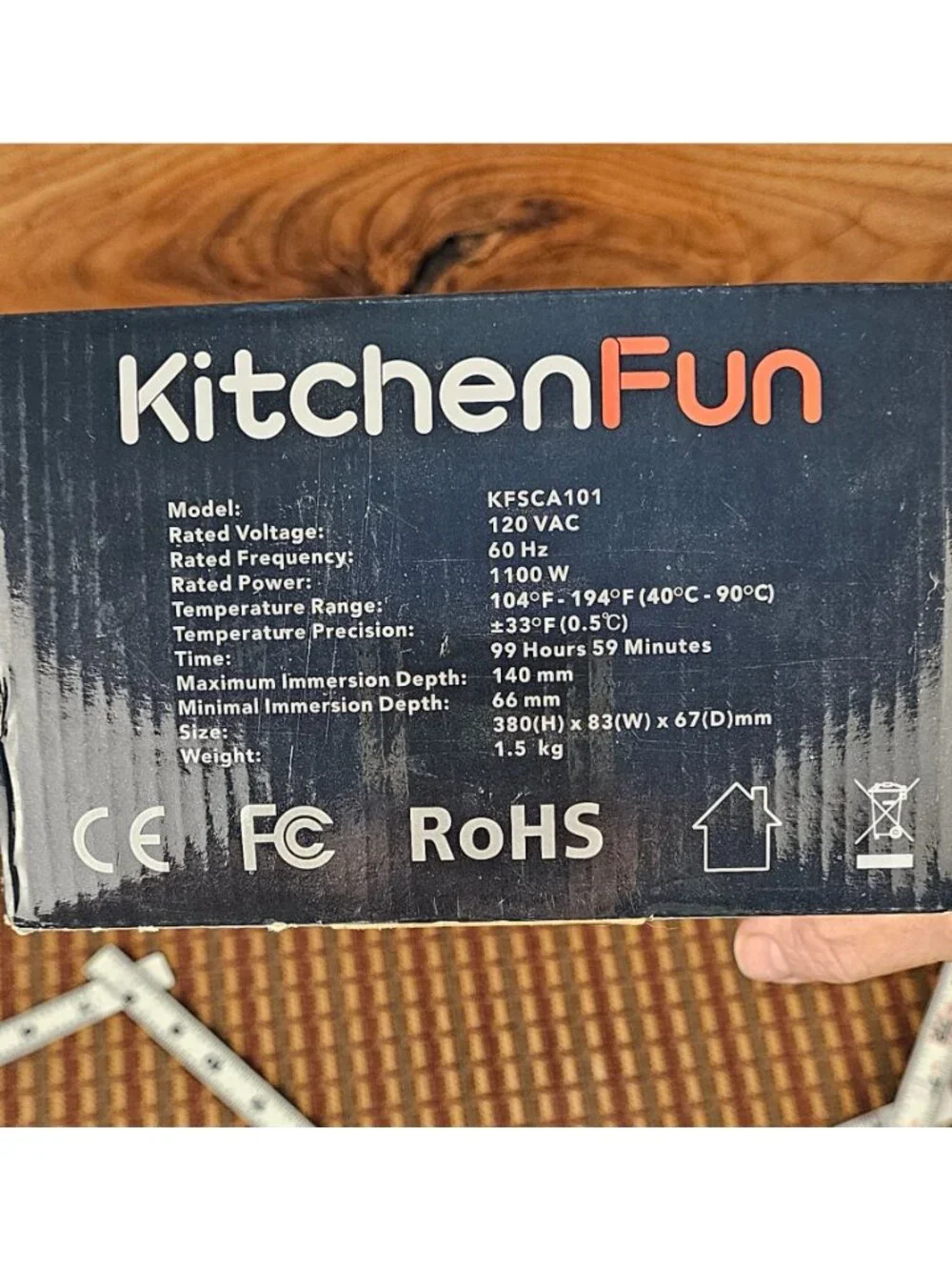 KitchenFun Sous Vide Cooker With Touch Screen Precision Temperature Control 104°